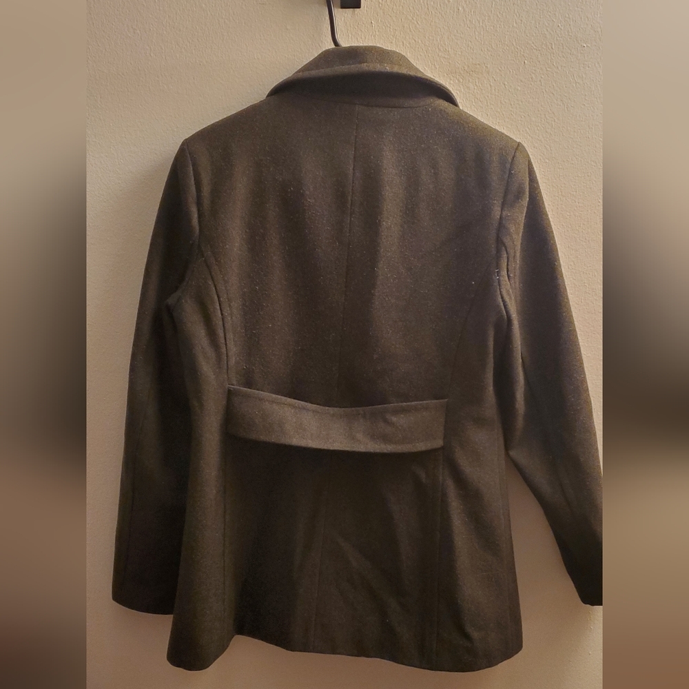 Wool Blend Tommy Hilfiger Double Breasted Peacoat, Women's Small, Olive Green - Picture 3 of 7